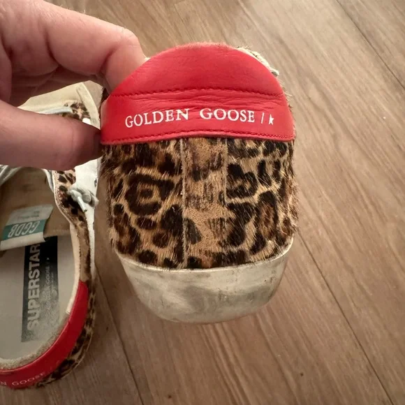 Golden Goose Leopard Sneakers with Red and White Details - Picture 5 of 8